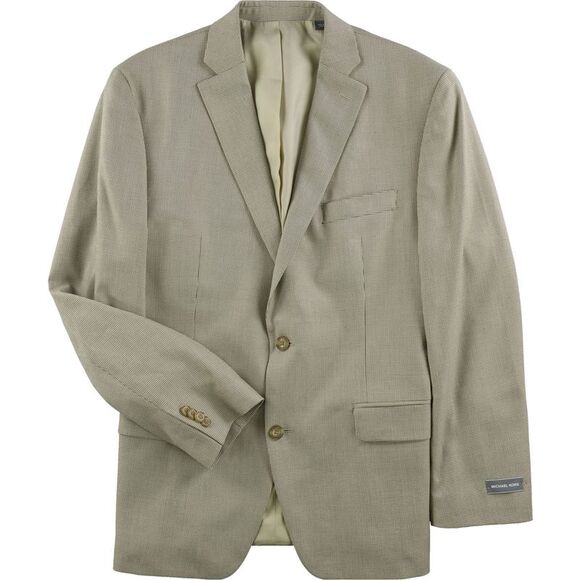 Michael Kors Mens Polyester Two Button Blazer Jacket Beige NWT
